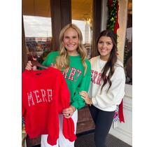 Merry in Plaid Sweatshirt