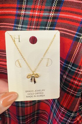 Dainty Gold Bow Necklace