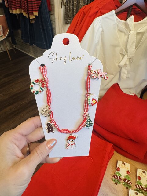 Holly Jolly Christmas Charm Necklace