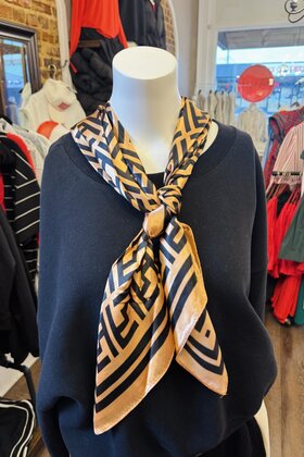 Greek Patterned Silk Scarf