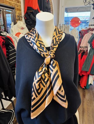 Greek Patterned Silk Scarf