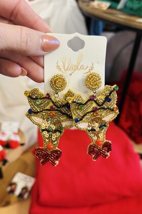 Beaded Rudolph Earrings