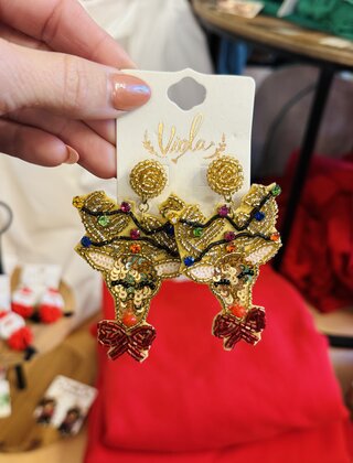 Beaded Rudolph Earrings