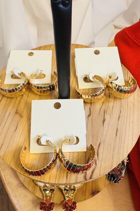 Textured Gold Metal Hoops