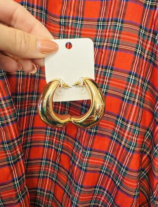 Gold Chunky Dome Hoops