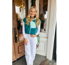 Teal Fleece Sleeveless Vest