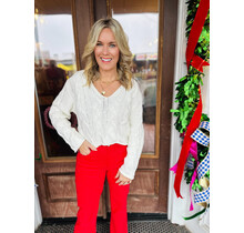 Cream Cable Knit Sweater