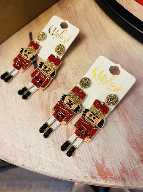 Beaded Nutcracker Earrings