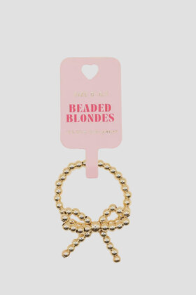 Beaded Blonde Gold Bow Rings