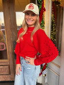 Holiday Spirit Balloon Sleeve Sweater