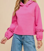 Ruffle Crop Hoodie