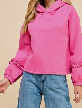 Ruffle Crop Hoodie