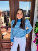 Striped Knitted Mockneck Sweater