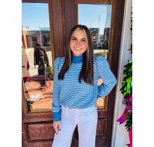 Striped Knitted Mockneck Sweater