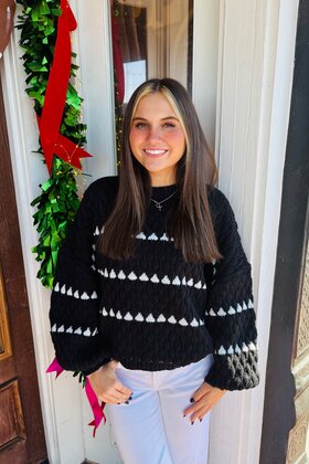 B&W Knitted Cropped Sweater
