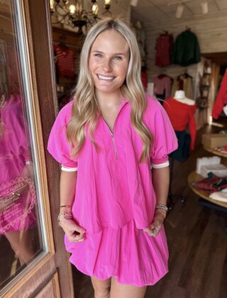 Popping Pink Zipper Blouse