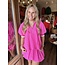 The Uptown Peach Popping Pink Zipper Blouse