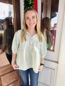 Sage and Stripes Top