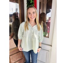 Sage and Stripes Top