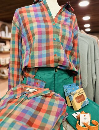 Color burst Button Down Top