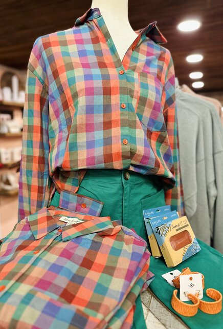 Color burst Button Down Top