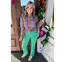 Color burst Button Down Top