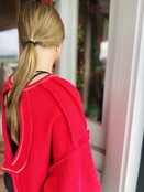 Red Open-Back Terricloth Top