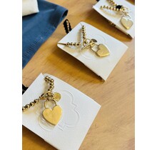 Gold Beaded Heart Necklace