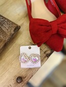 Double Pearl Heart Earrings