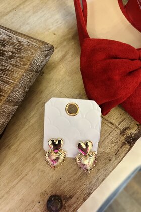 Metal Heart Drop Earrings