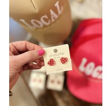 Checkered Heart Studs