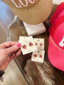 Checkered Heart Studs