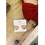 The Uptown Peach Pearl Dotted Gold Heart Earrings