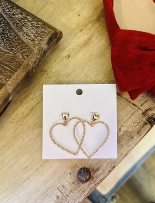 Rope Textured Heart Earrings