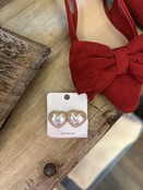 Rope Outline Pearl Heart Earrings