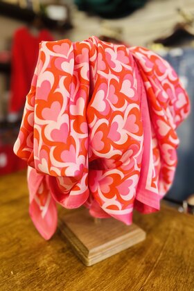 Pop of Heart Bandana Scarf