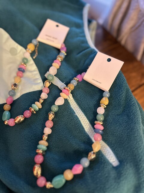 Chunky Multi/Gold Beaded Necklace