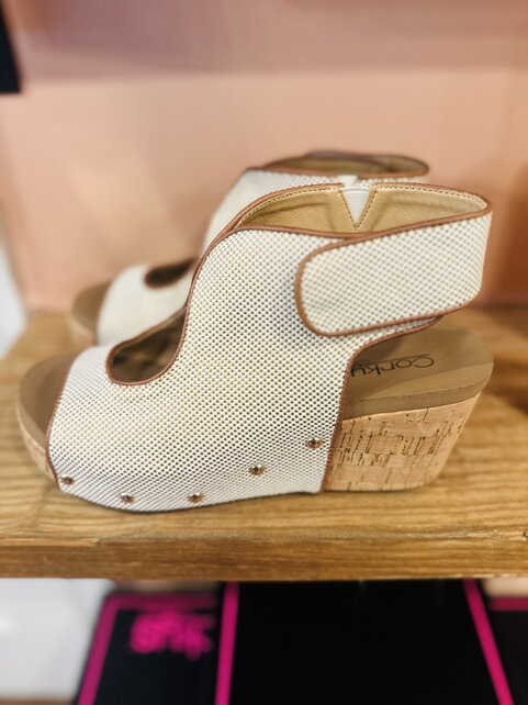 Nicole Natural Cork Wedges