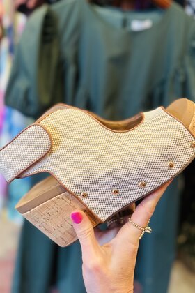 Nicole Natural Cork Wedges