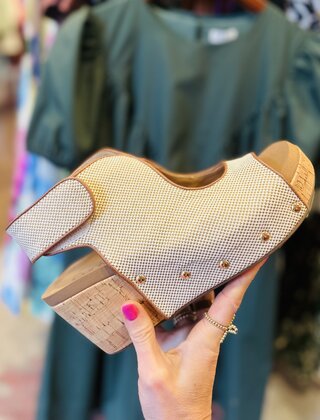 Nicole Natural Cork Wedges
