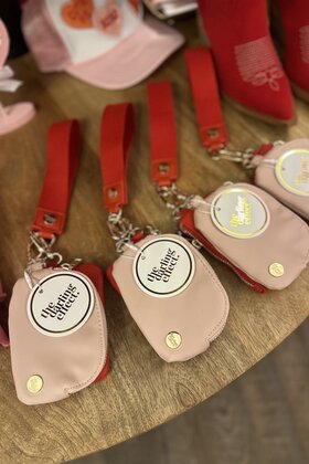 Duo Pouch Wristlet Pink/Red