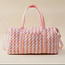 The Uptown Peach Flower Quilted Weekend Bag