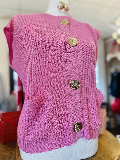 Pink + Gold Sweater Vest
