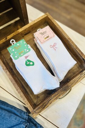 Embroidered Crew Socks