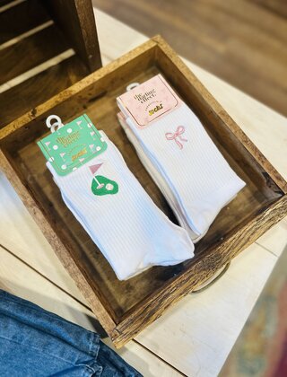 Embroidered Crew Socks