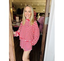 Cherry Stripes Mockneck