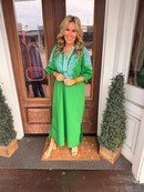 Green Ivy Embroidered Dress