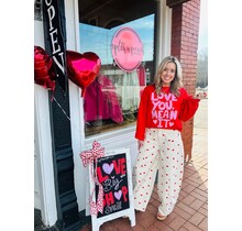 Cream & Red Polka Dot Barrel Jeans