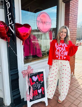 Cream & Red Polka Dot Barrel Jeans