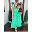 The Uptown Peach Augusta  Green Midi Dress